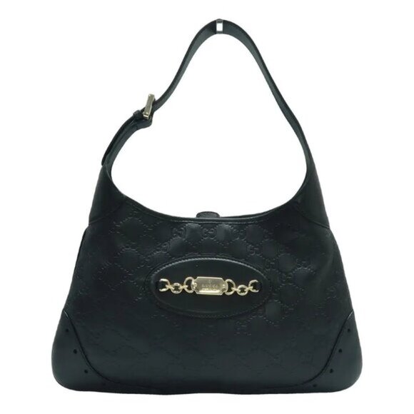 GUCCI Black Leather Shoulder Bag 570-061925 - Picture 1 of 12